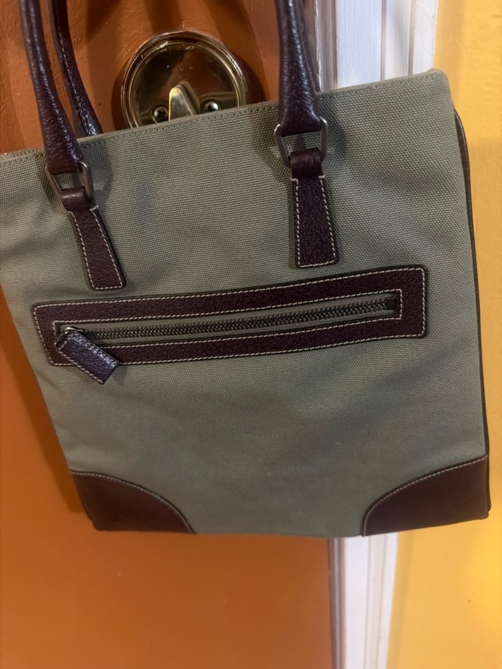 Prada Olive and Brown Canvas & Leather Tote - - Picture 14 of 14